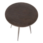 Clara Round Dinette Table - Antique Metal, Espresso Bamboo