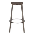 Clara Square 30" Fixed-Height Barstool - Set of 2 - Antique Metal, Espresso Bamboo