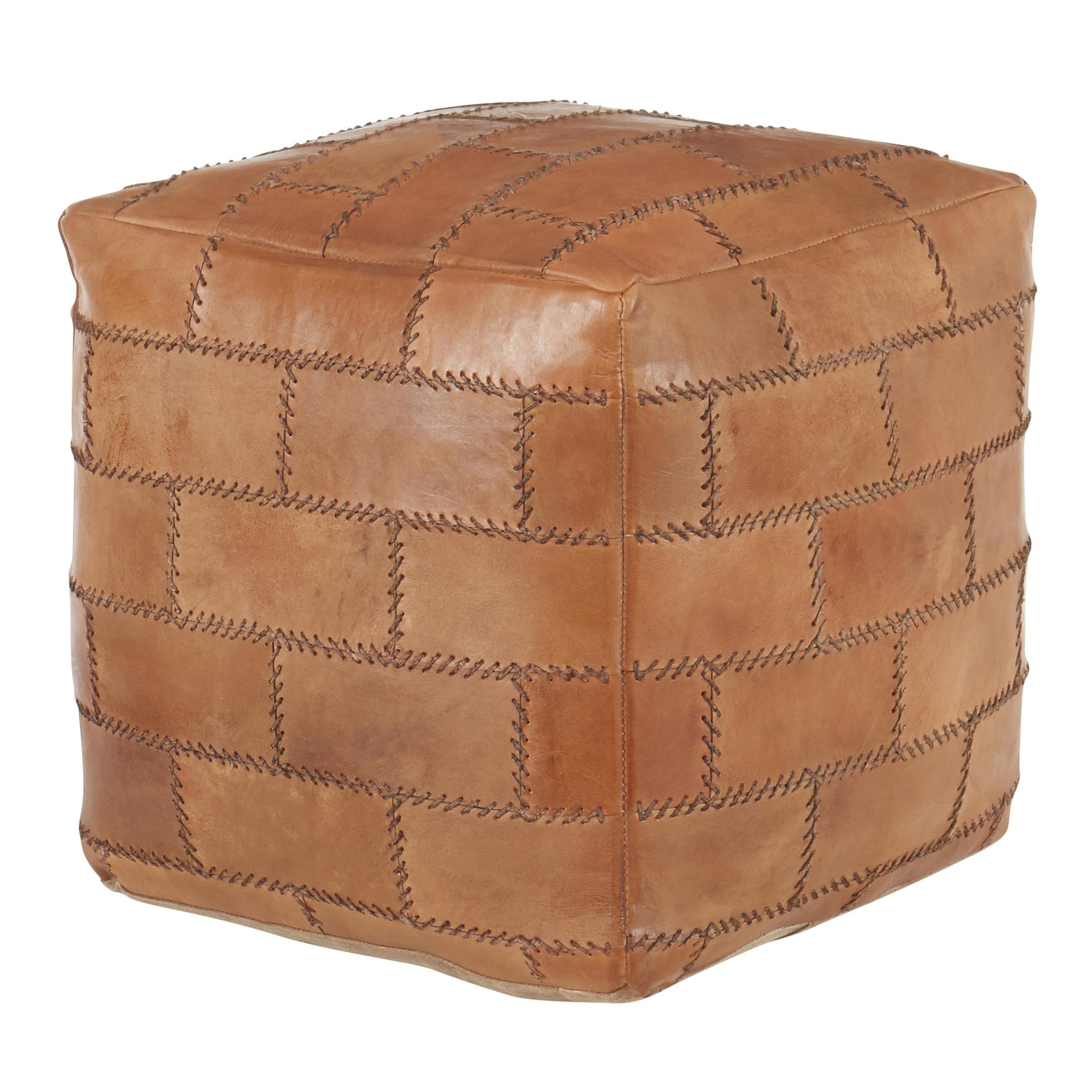 Cobbler Pouf - Brown Leather