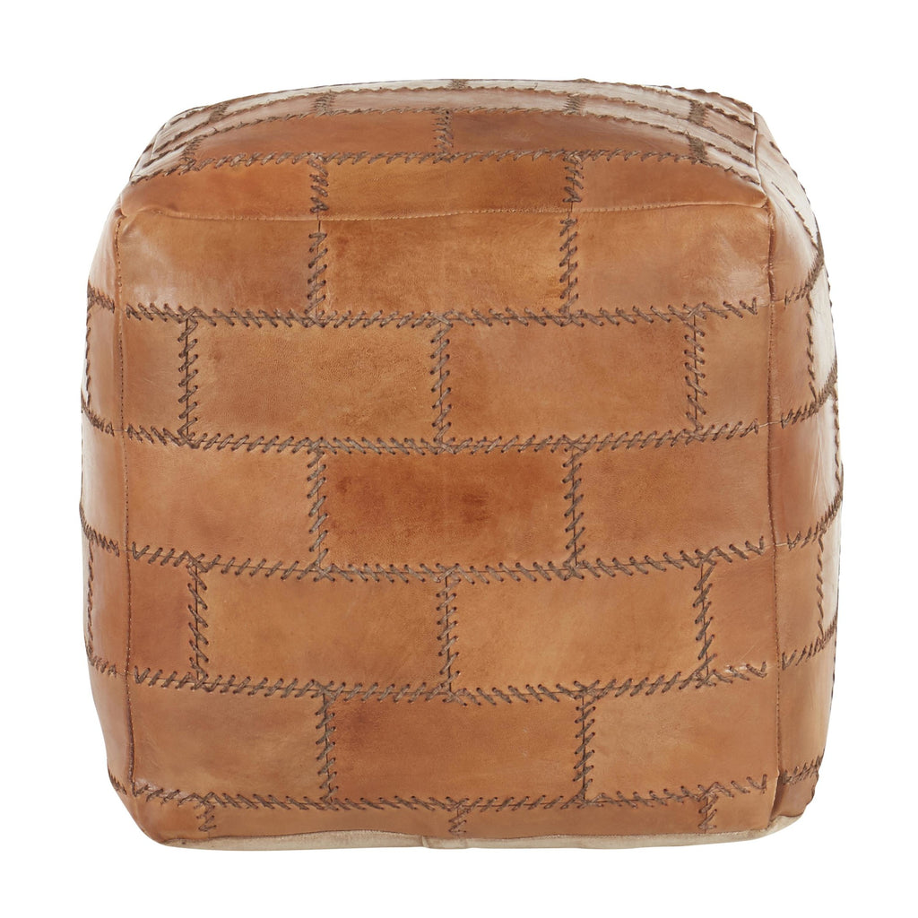 Cobbler Pouf - Brown Leather