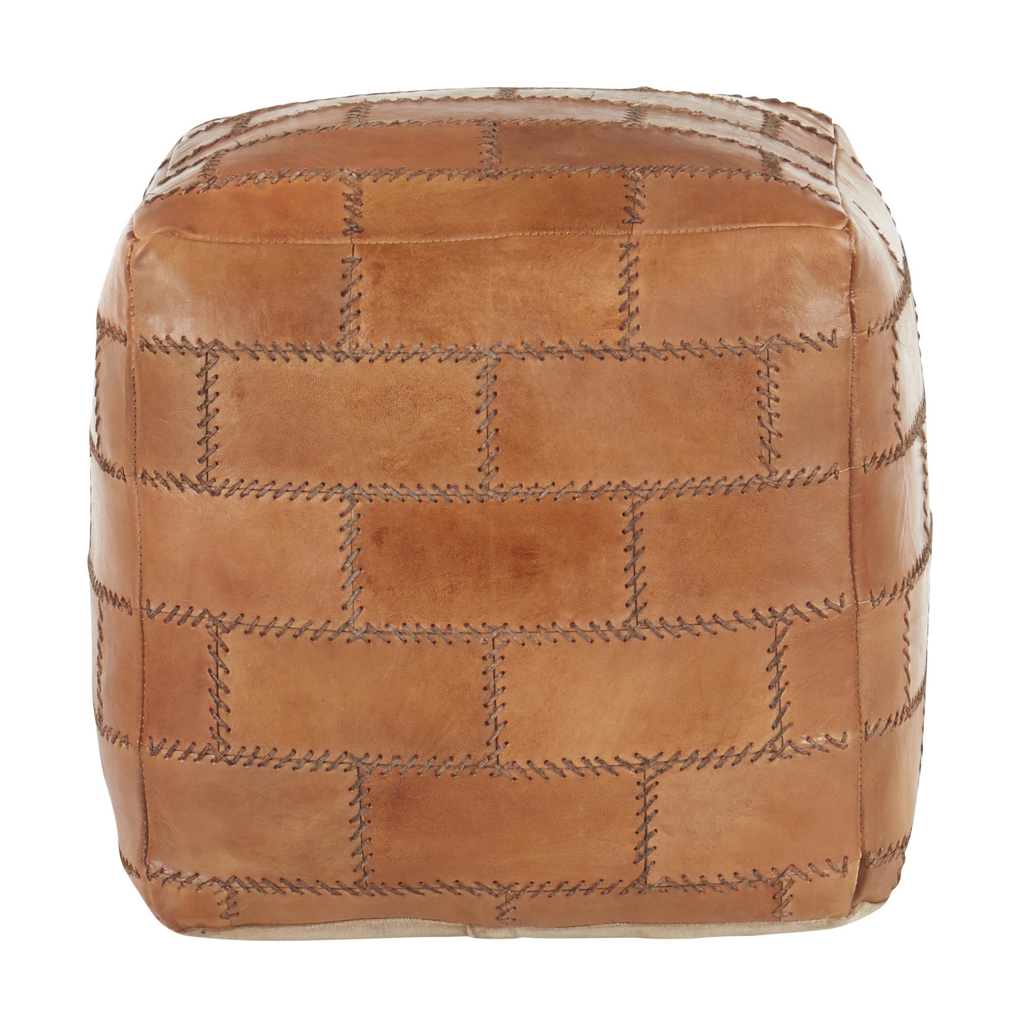 Cobbler Pouf - Brown Leather
