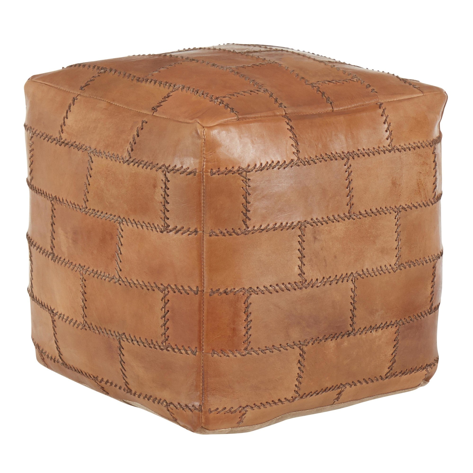 Cobbler Pouf - Brown Leather