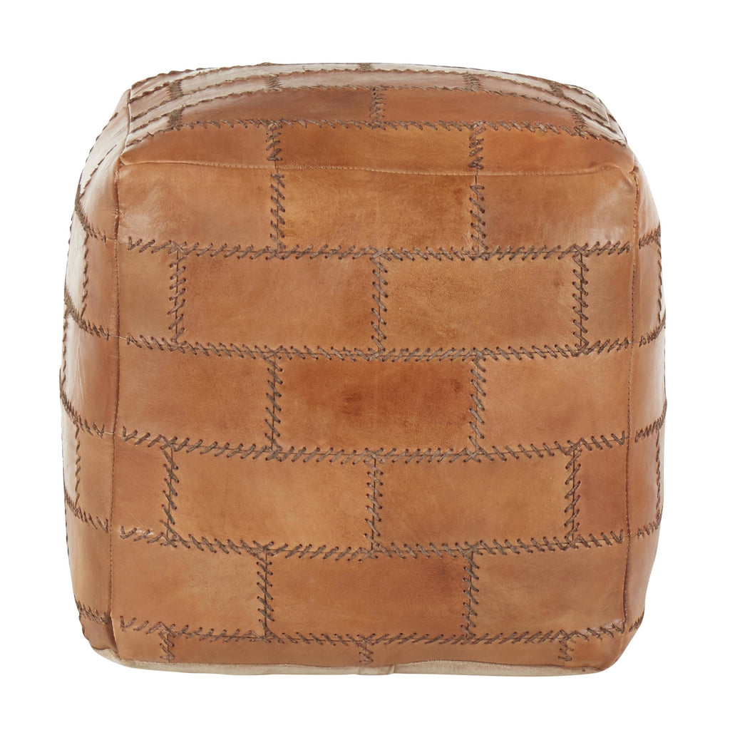 Cobbler Pouf - Brown Leather