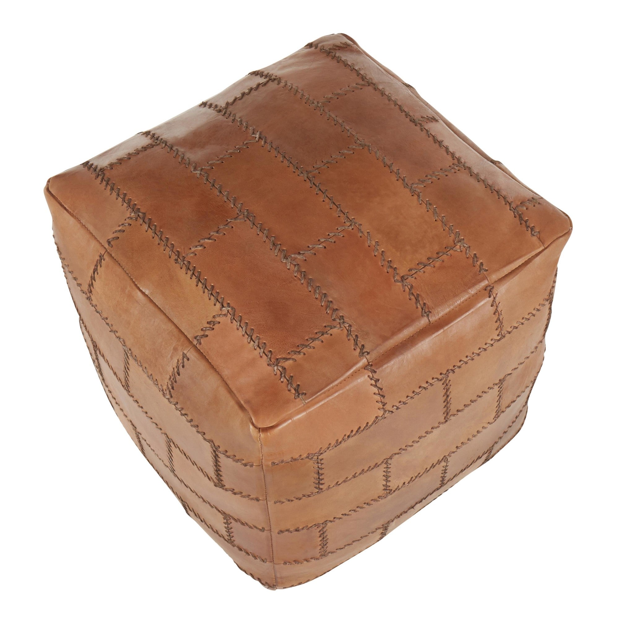 Cobbler Pouf - Brown Leather