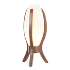 Case Table Lamp - Walnut Wood, Frosted Glass