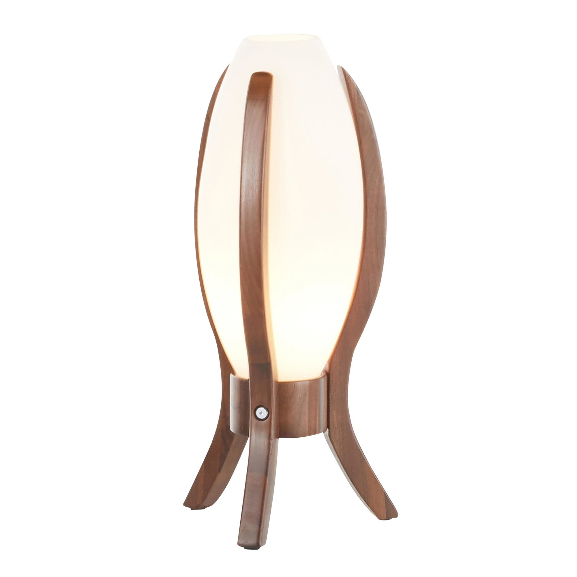 Case Table Lamp - Walnut Wood, Frosted Glass