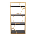 Constellation Bookcase - Gold Metal, Black MDF
