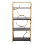 Constellation Bookcase - Gold Metal, Black MDF