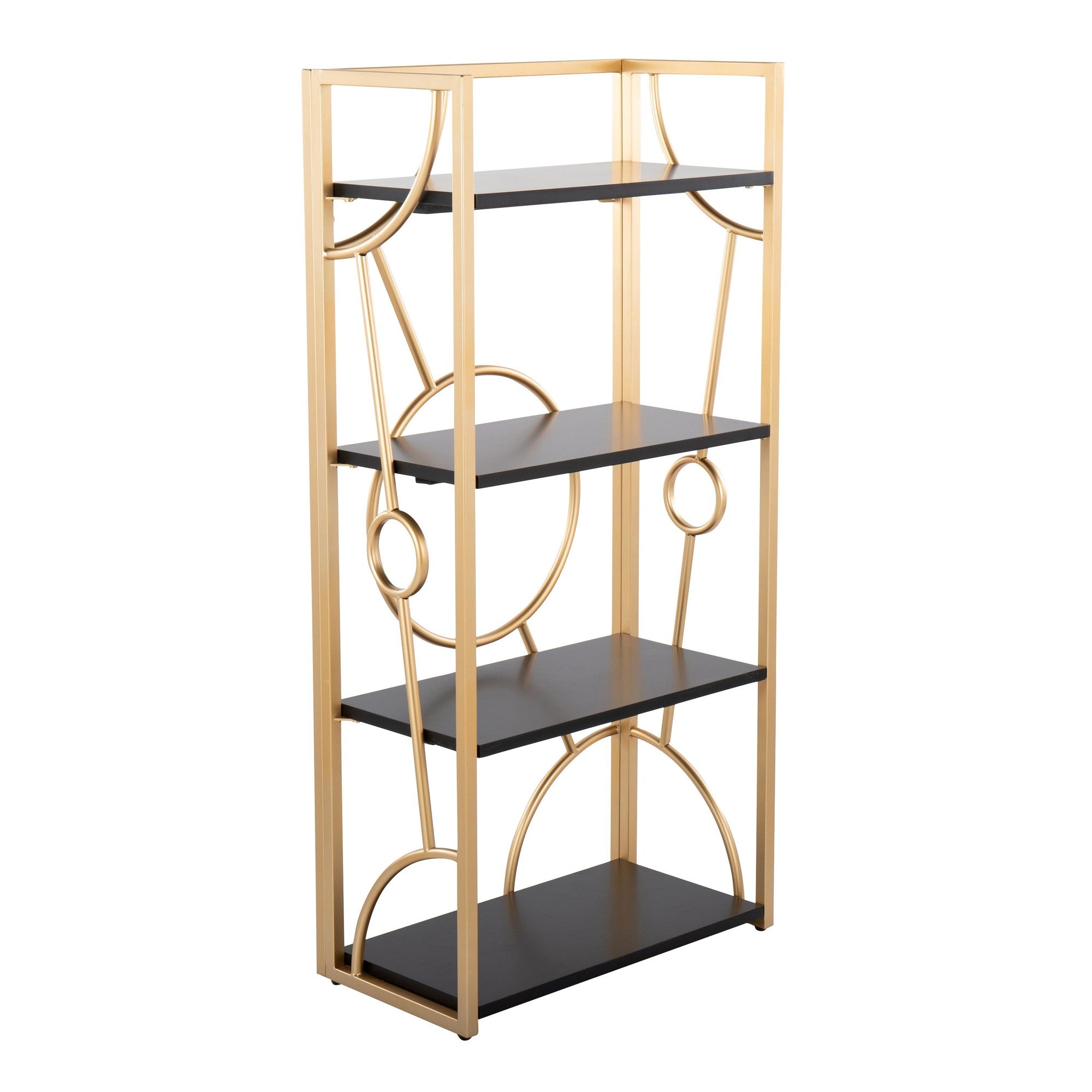 Constellation Bookcase - Gold Metal, Black MDF