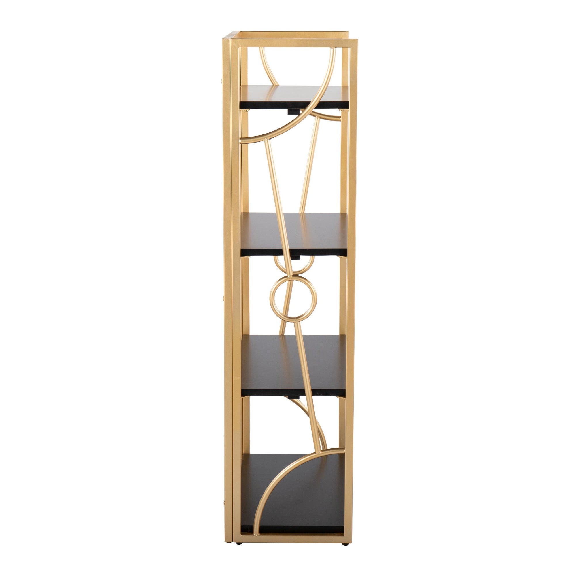 Constellation Bookcase - Gold Metal, Black MDF