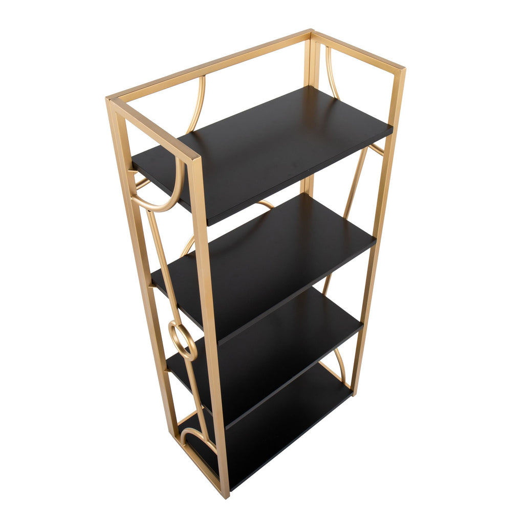 Constellation Bookcase - Gold Metal, Black MDF