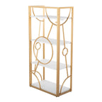 Constellation Bookcase - Gold Metal, White MDF