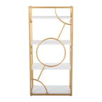 Constellation Bookcase - Gold Metal, White MDF