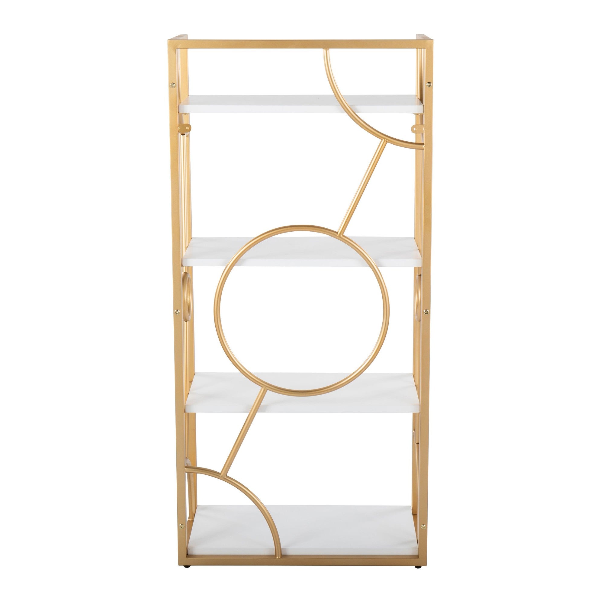 Constellation Bookcase - Gold Metal, White MDF