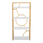 Constellation Bookcase - Gold Metal, White MDF