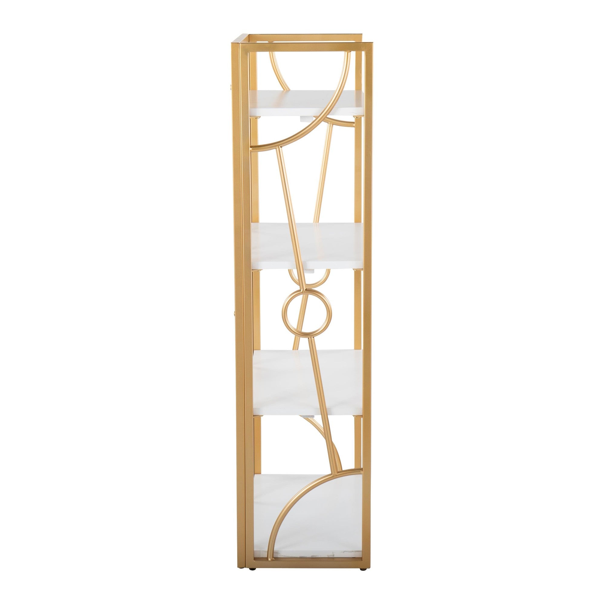 Constellation Bookcase - Gold Metal, White MDF