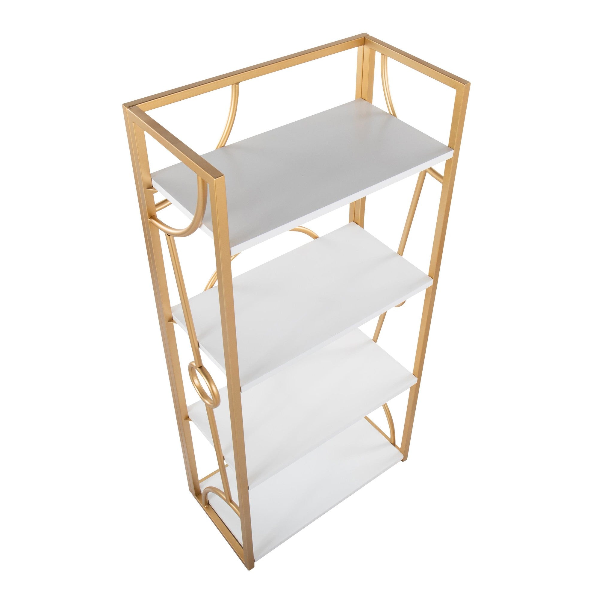 Constellation Bookcase - Gold Metal, White MDF