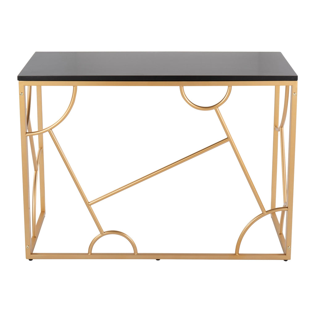 Constellation Desk - Gold Metal, Black MDF