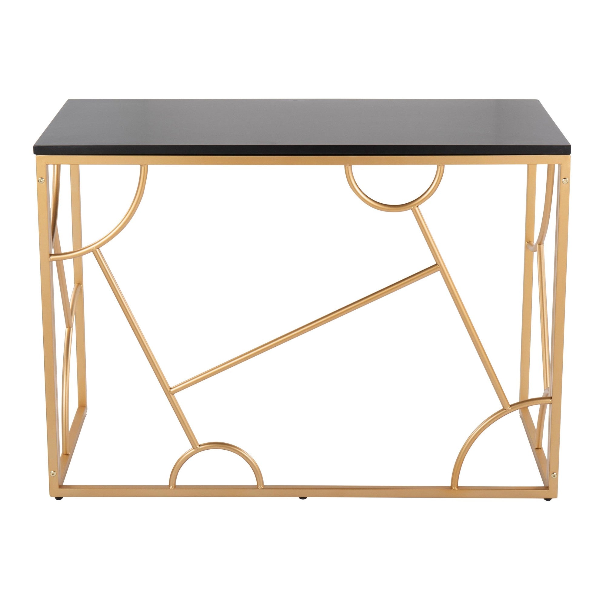 Constellation Desk - Gold Metal, Black MDF