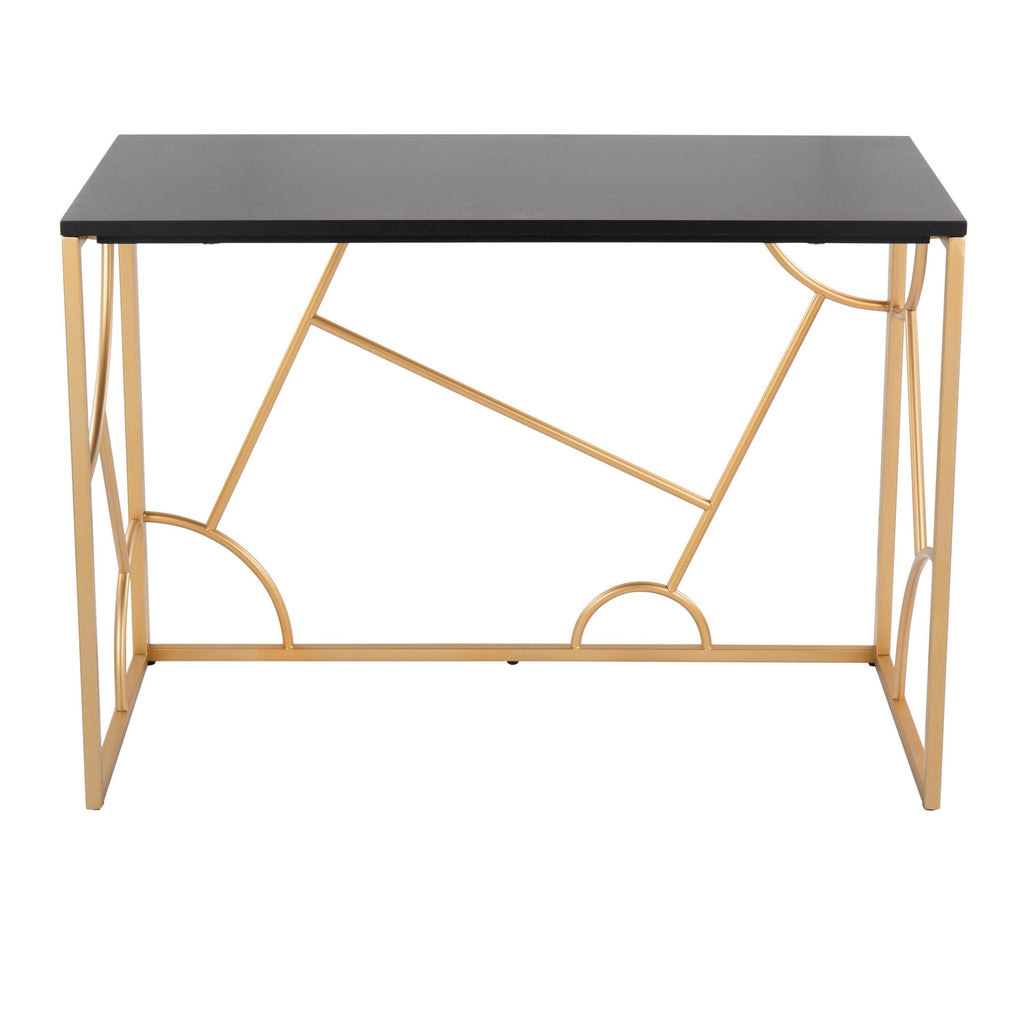 Constellation Desk - Gold Metal, Black MDF