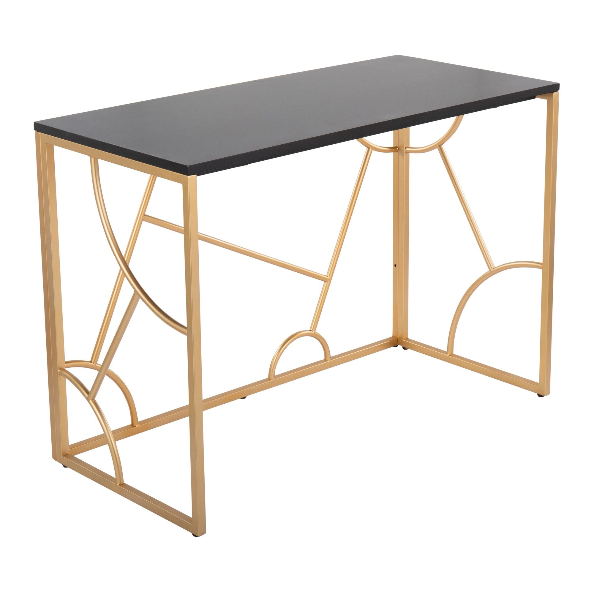 Constellation Desk - Gold Metal, Black MDF