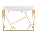 Constellation Desk - Gold Metal, White MDF