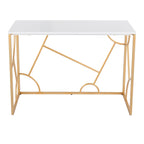 Constellation Desk - Gold Metal, White MDF
