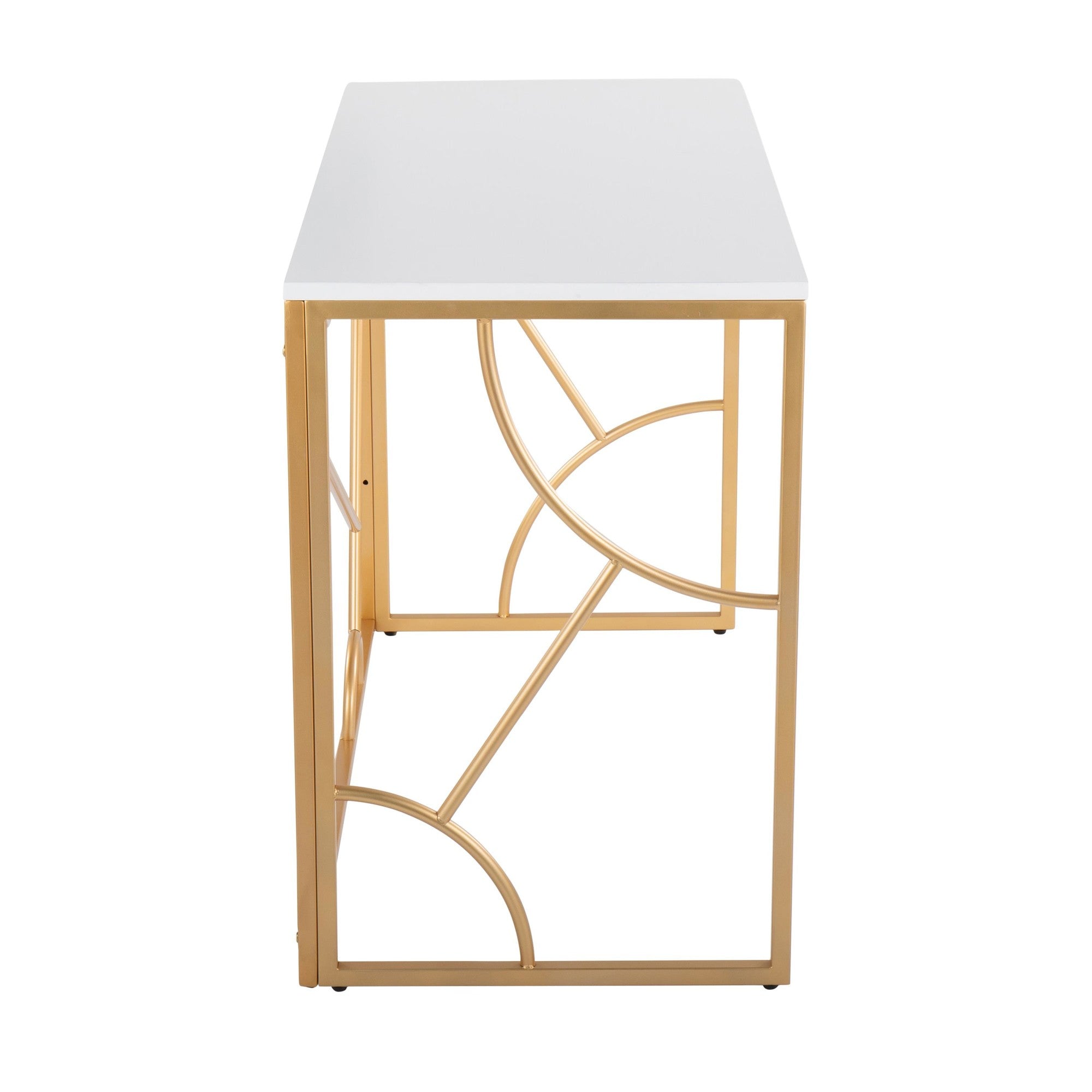 Constellation Desk - Gold Metal, White MDF