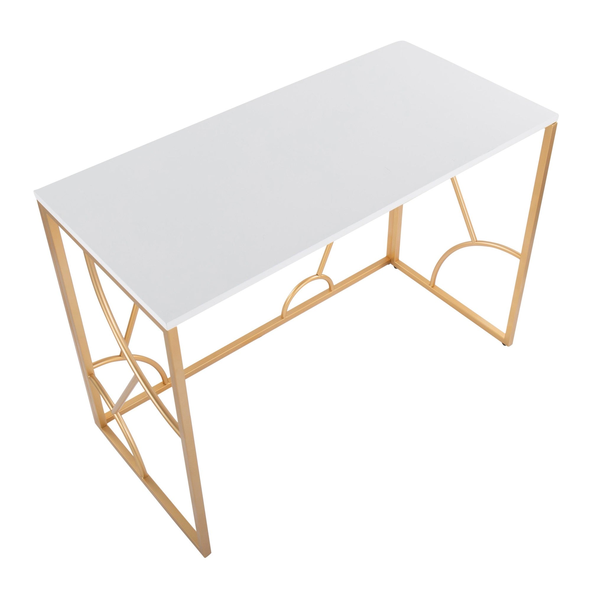 Constellation Desk - Gold Metal, White MDF