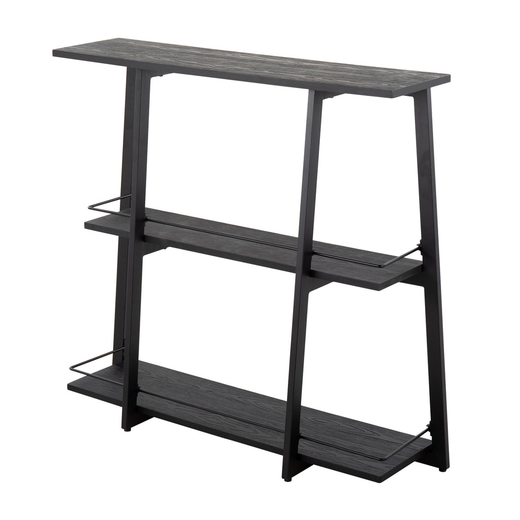 Converge Bookcase - Black Metal, Black Bamboo