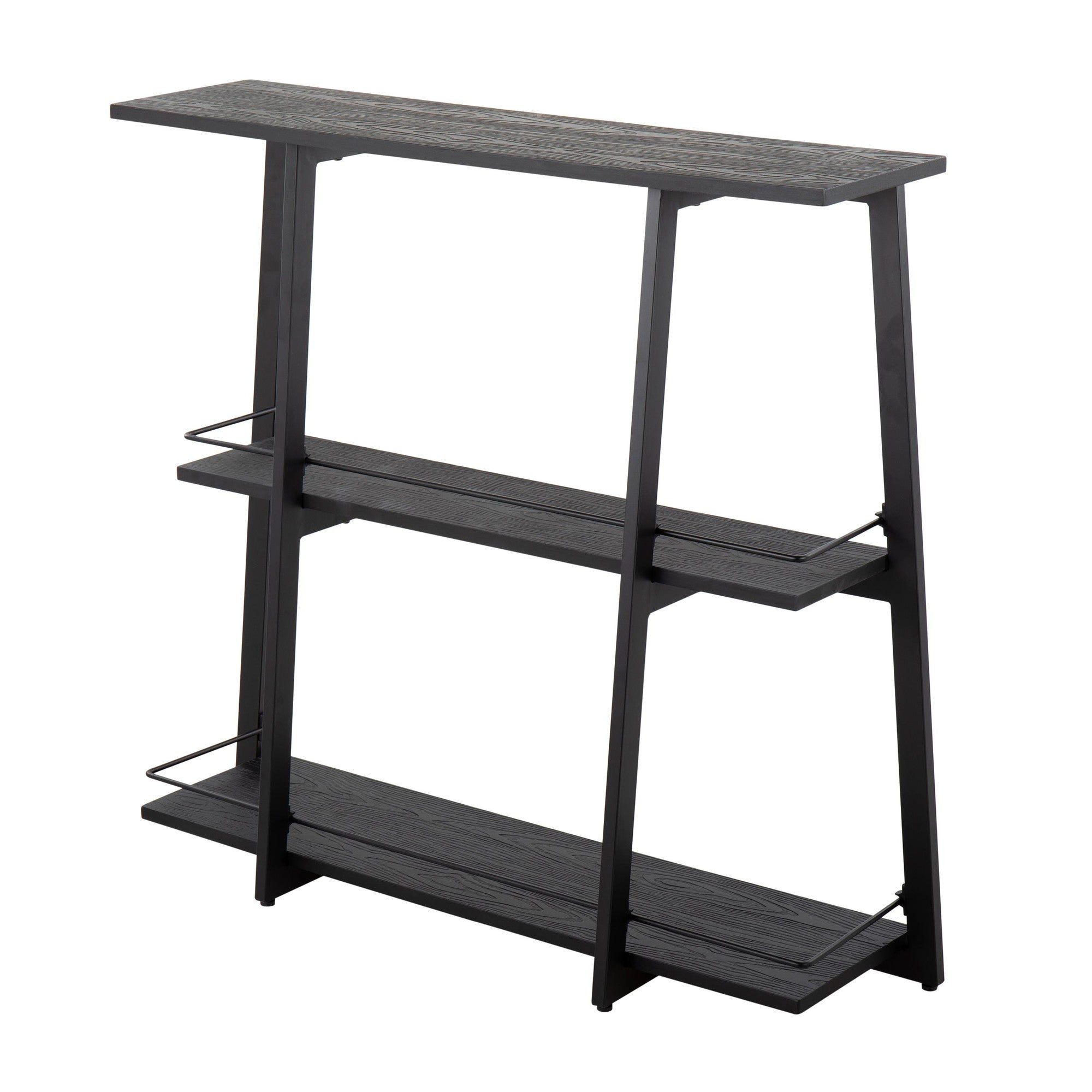 Converge Bookcase - Black Metal, Black Bamboo