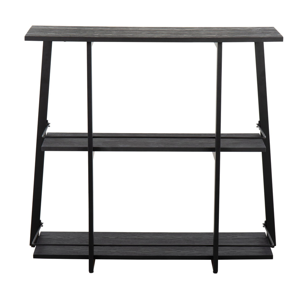 Converge Bookcase - Black Metal, Black Bamboo
