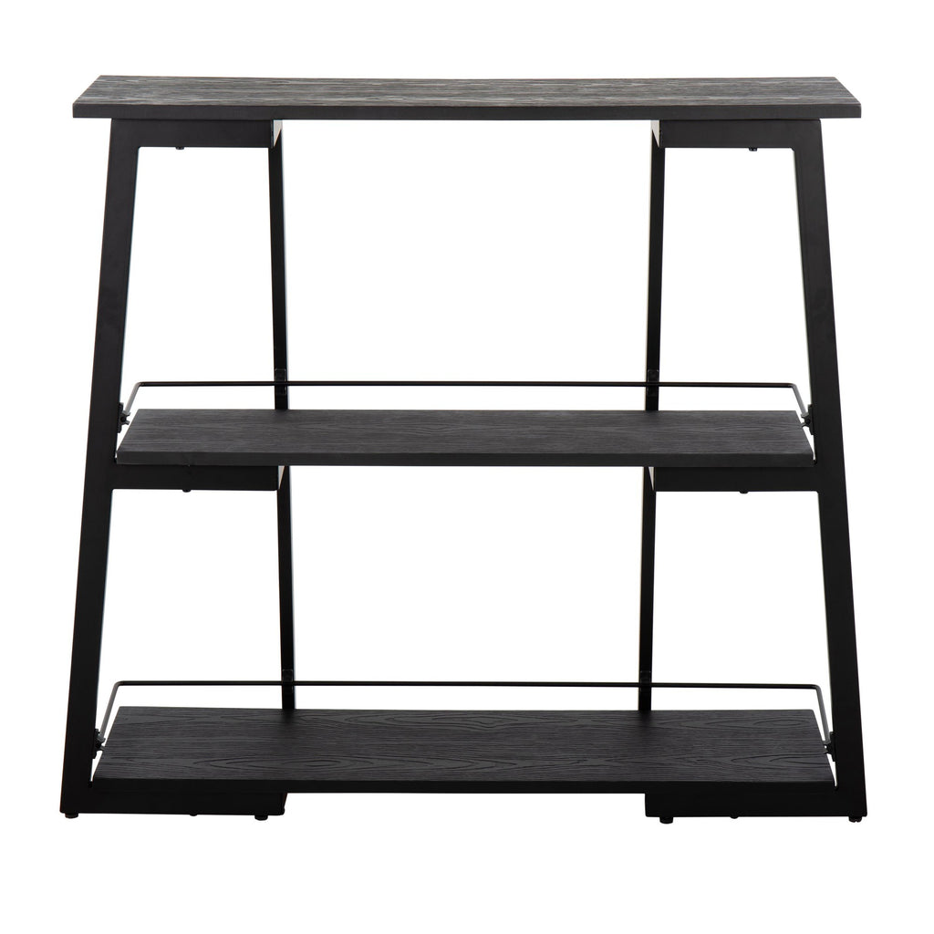 Converge Bookcase - Black Metal, Black Bamboo