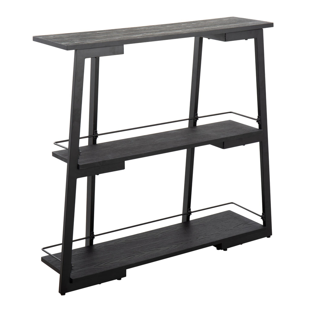 Converge Bookcase - Black Metal, Black Bamboo