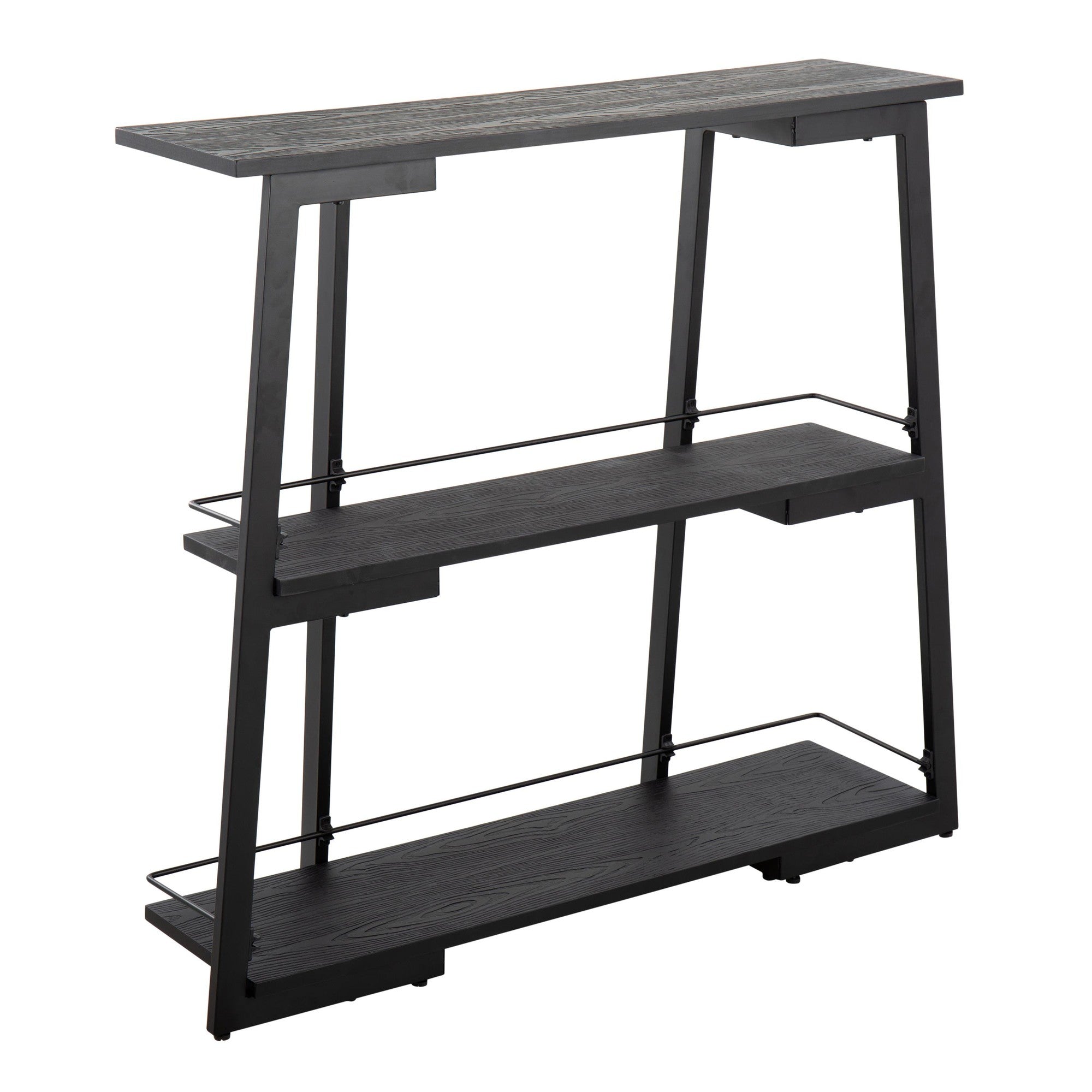 Converge Bookcase - Black Metal, Black Bamboo