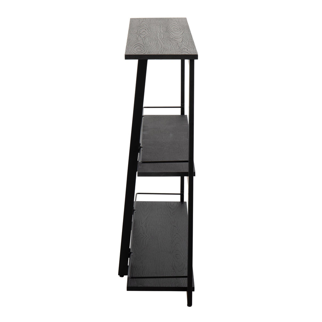 Converge Bookcase - Black Metal, Black Bamboo