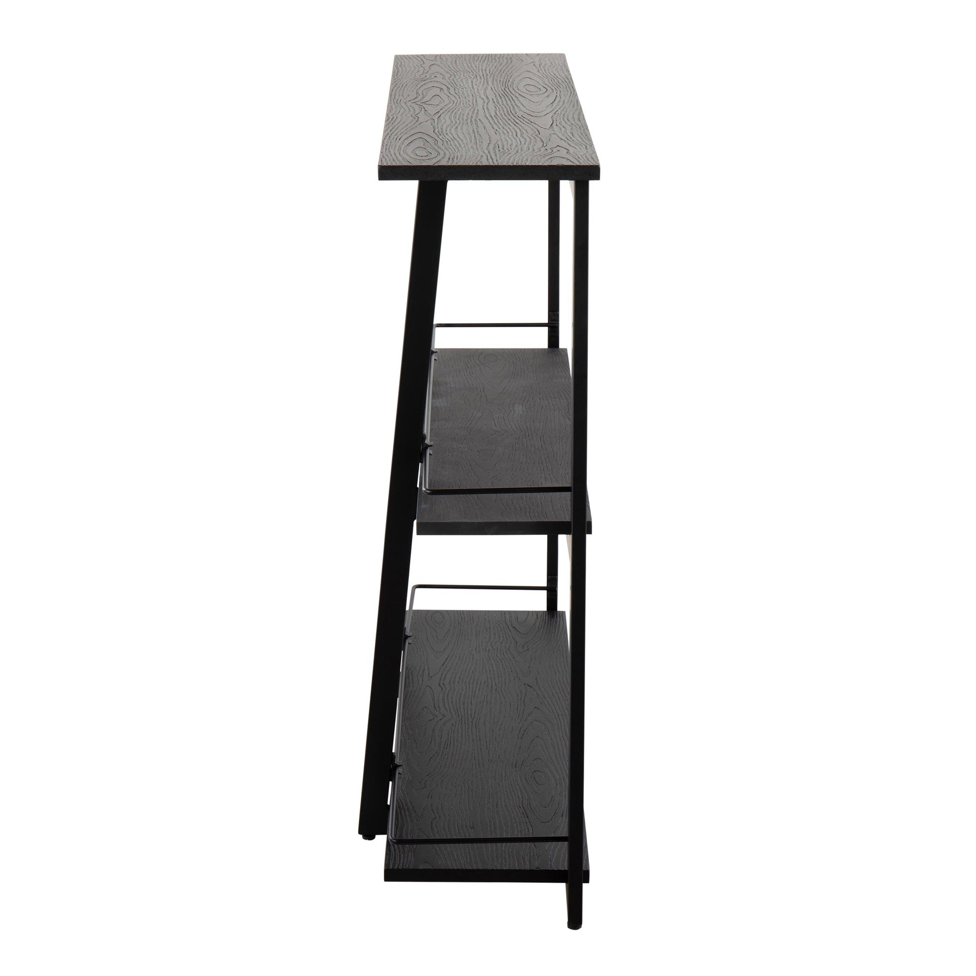 Converge Bookcase - Black Metal, Black Bamboo