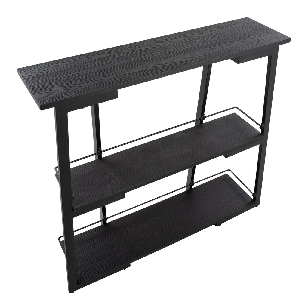 Converge Bookcase - Black Metal, Black Bamboo