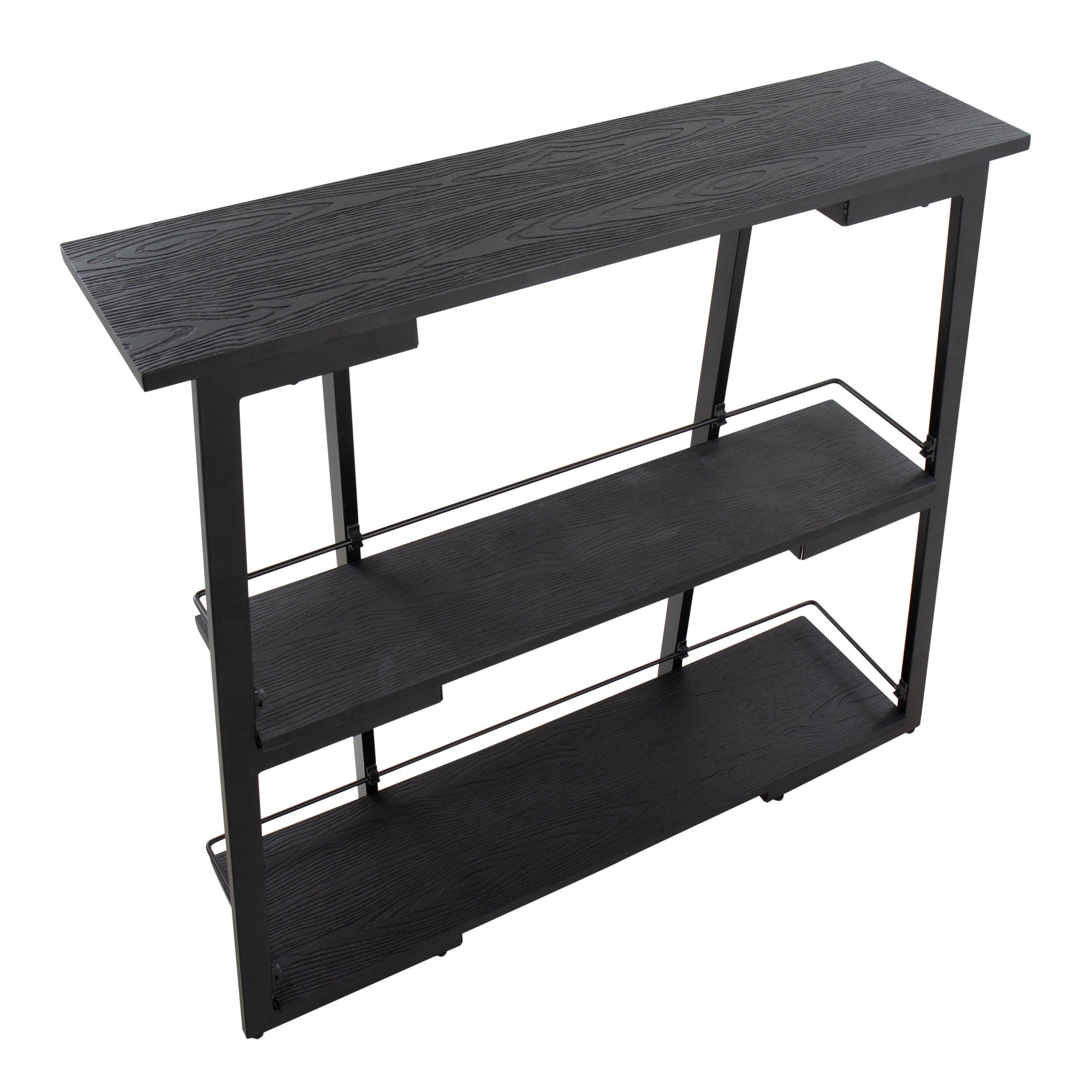 Converge Bookcase - Black Metal, Black Bamboo