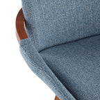 Cosmo 26" Fixed-Height Counter Stool - Walnut Bamboo, Blue Noise Fabric, Black Metal