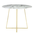 Cosmo Dining Table - Gold Metal, White Marble