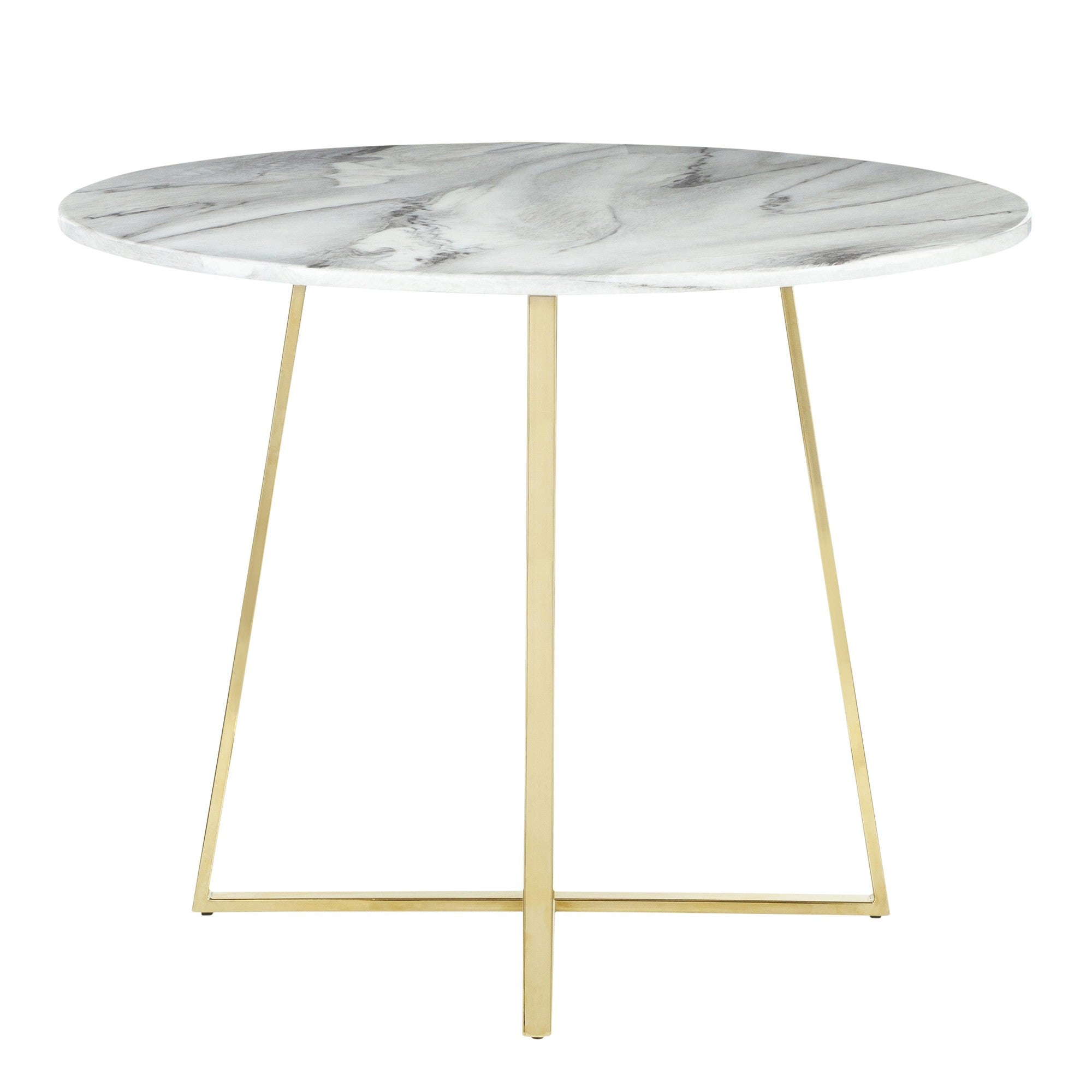 Cosmo Dining Table - Gold Metal, White Marble