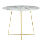 Cosmo Dining Table - Gold Metal, White Marble