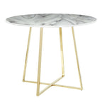 Cosmo Dining Table - Gold Metal, White Marble