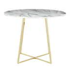 Cosmo Dining Table - Gold Metal, White Marble