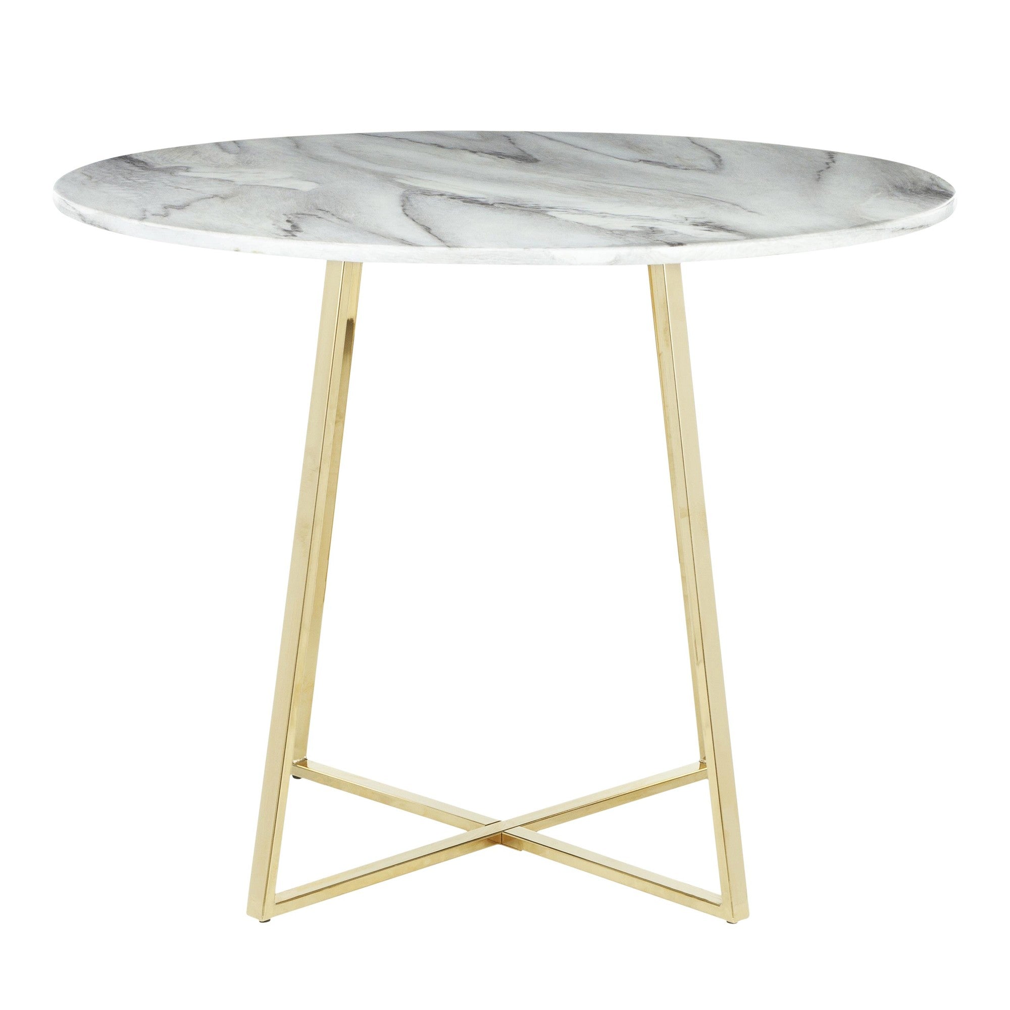 Cosmo Dining Table - Gold Metal, White Marble