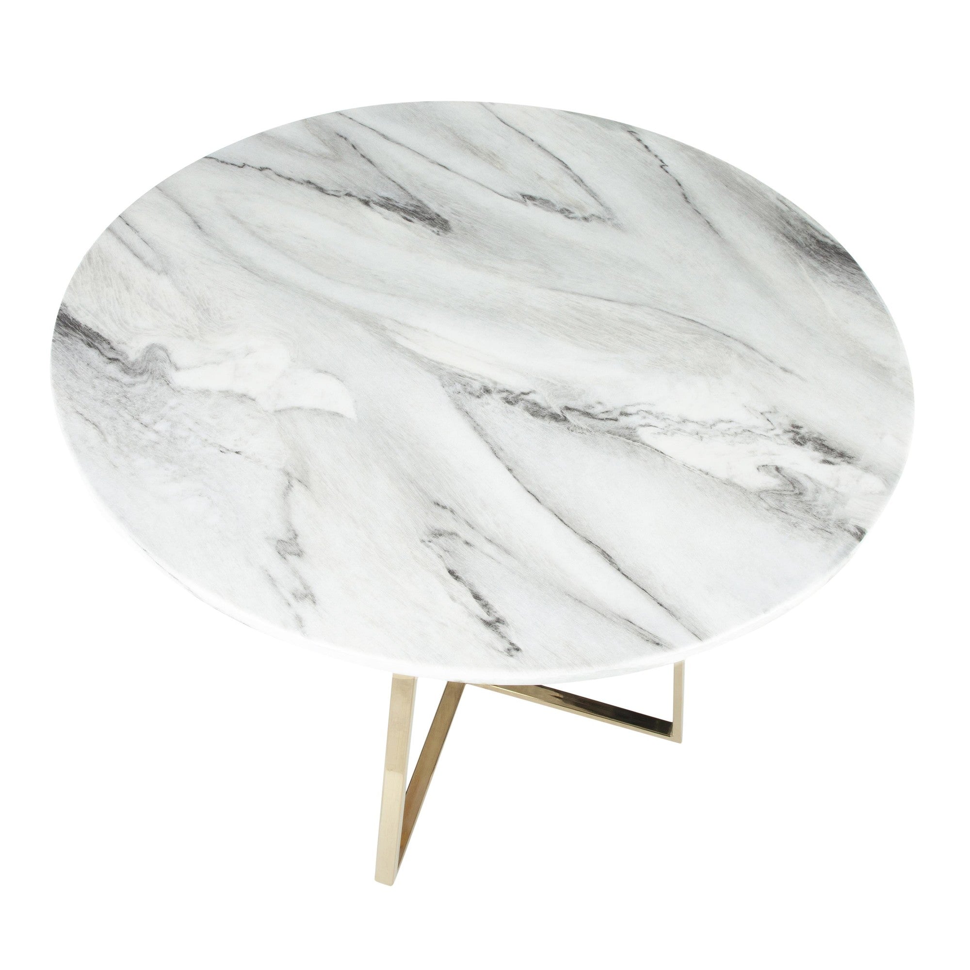 Cosmo Dining Table - Gold Metal, White Marble