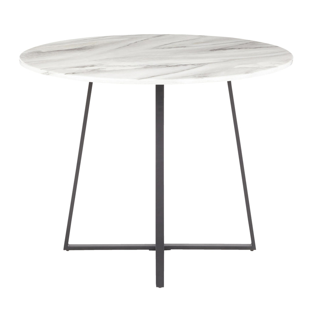Cosmo Dining Table - Black Metal, White Marble