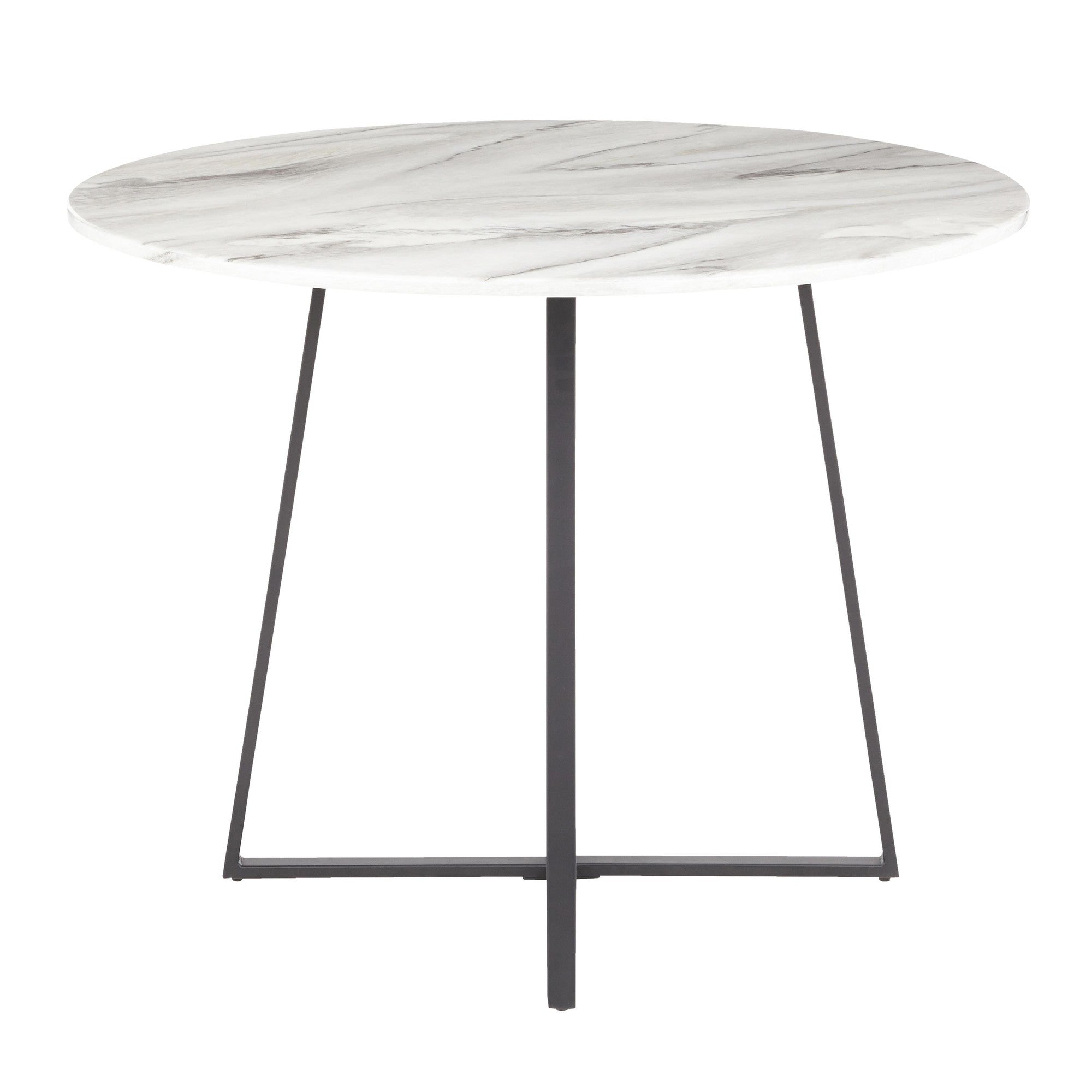 Cosmo Dining Table - Black Metal, White Marble