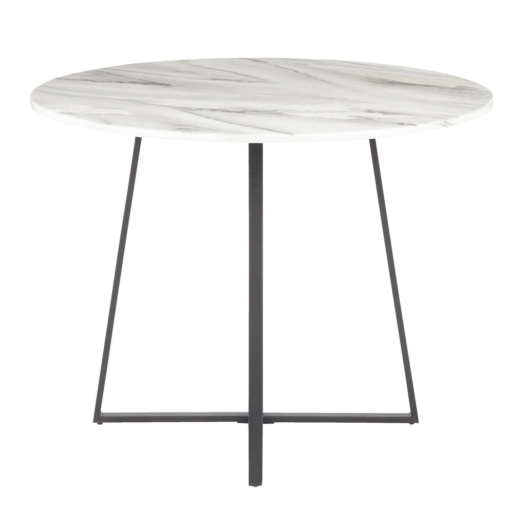 Cosmo Dining Table - Black Metal, White Marble